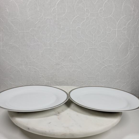 Williams Sonoma Open Kitchen Salad Plate 9" Gold Trim Porcelain 2-Pc Dinnerware - Picture 8 of 12